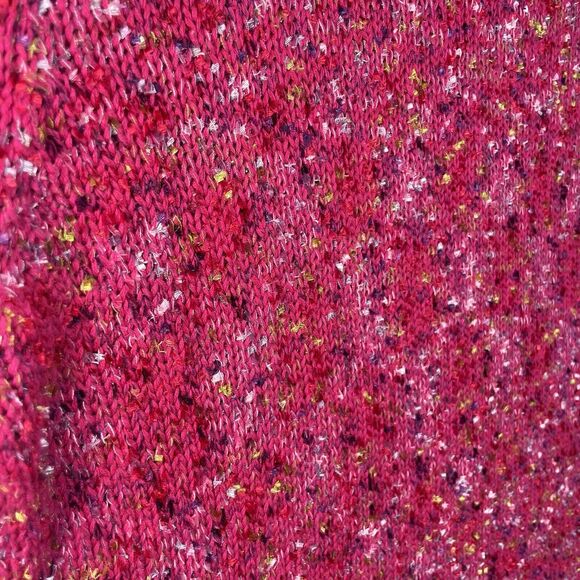 Rainbow Knit Pink Sweater Large Colourful Chunky Roll Neck Jumper Hippie Boho - Picture 13 of 13